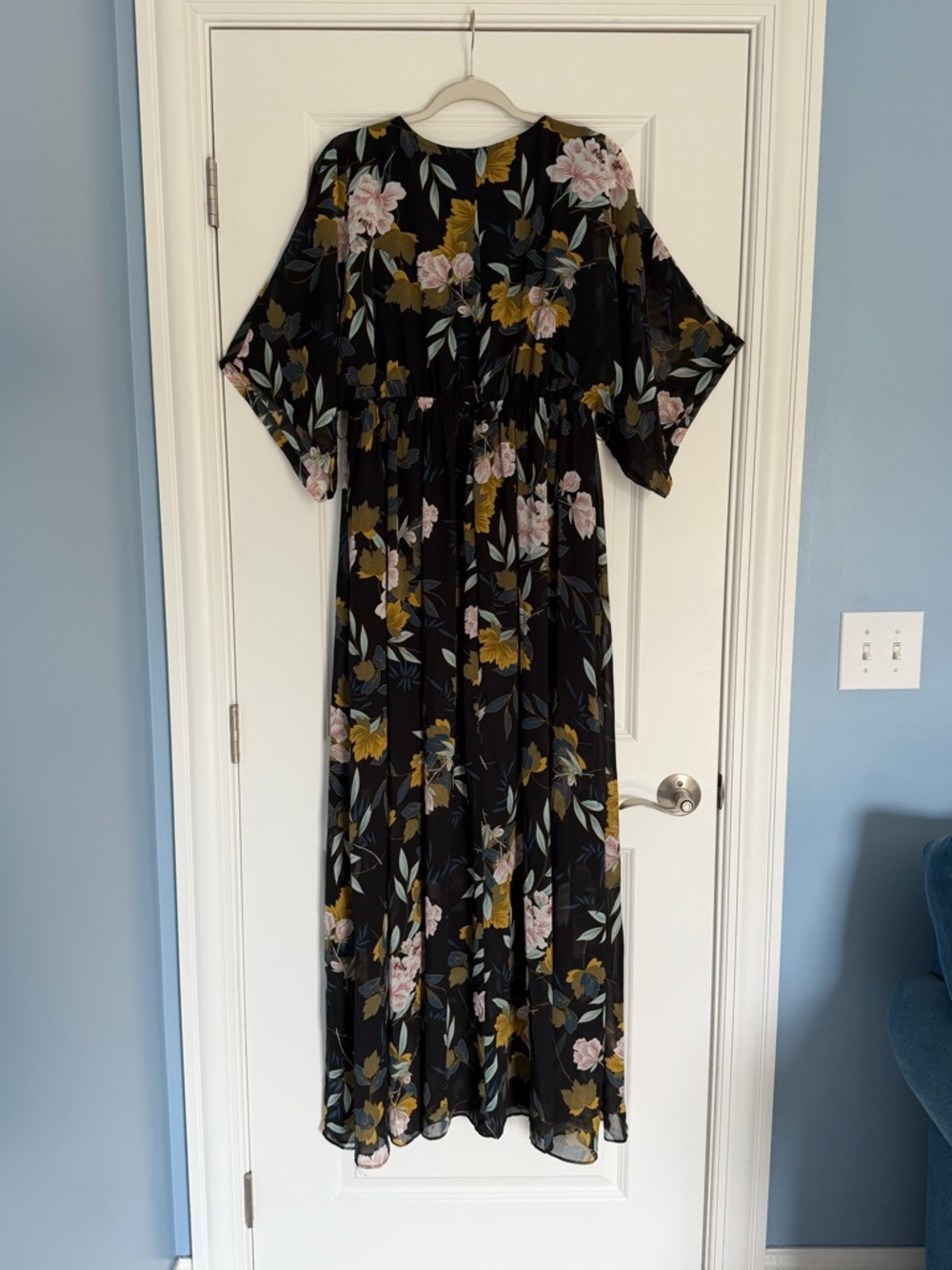 Baltic Born Midnight Floral Kia Kimono Maxi Dress Size XL 39707 - Picture 9 of 16